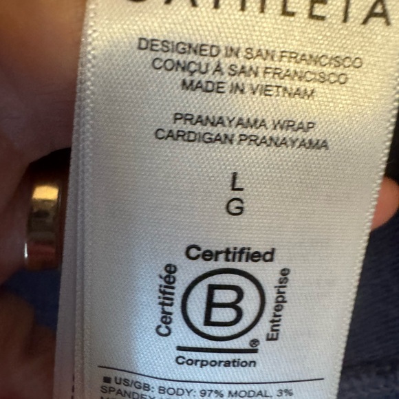 Athleta Women’s dark blue Cardigan size Large - Picture 3 of 5